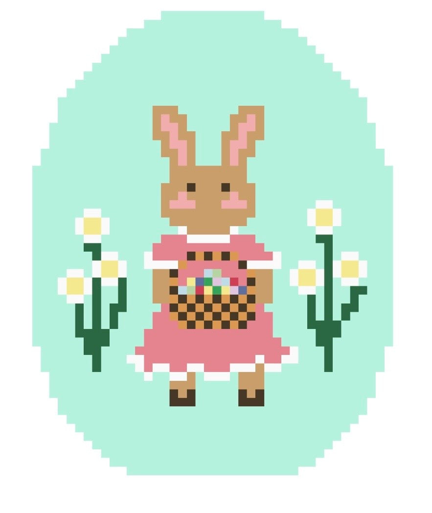 Easter Basket Bunny Digital Needlepoint Chart (Instant Download)
