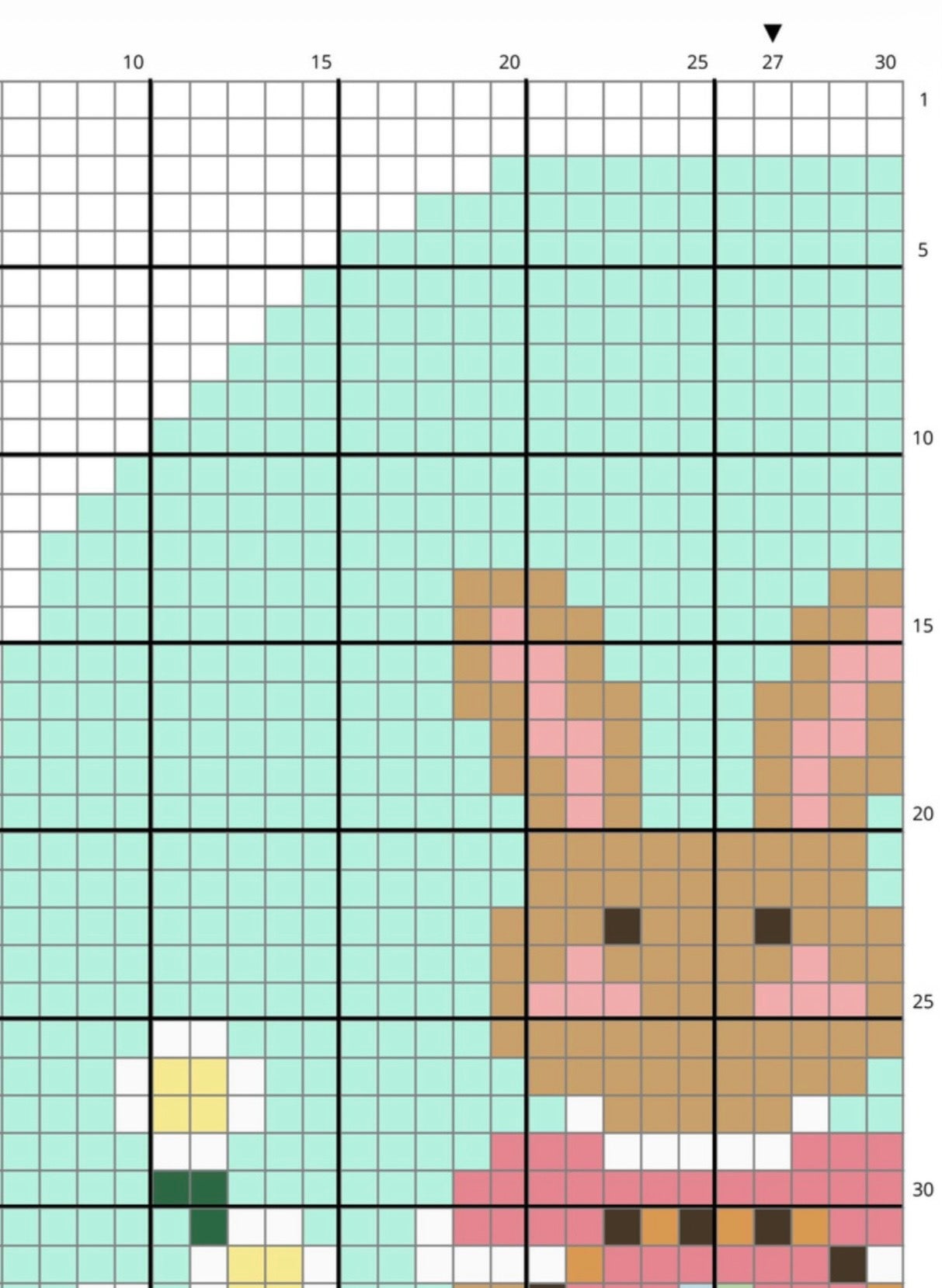 Easter Basket Bunny Digital Needlepoint Chart (Instant Download)