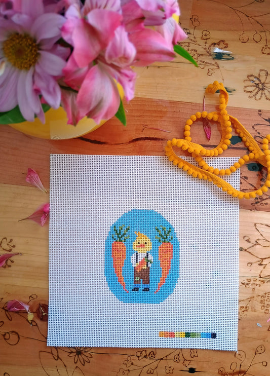 Ducky Carrot Farmer Needlepoint Canvas (Canvas Only)