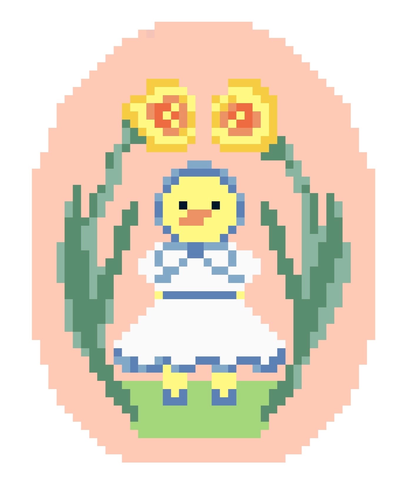 Daffodil Ducky Digital Needlepoint Chart (Instant Download)