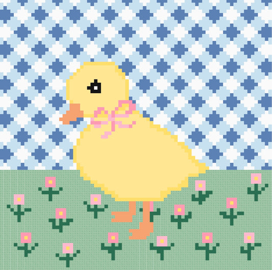 Spring Easter Duck ( Blue) Digital Needlepoint Chart (Instant Download)